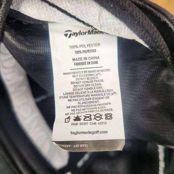 Taylor Made Golf Hat Cap Strap Back Black Logo Sports Mens Brand Advertising PGA - Picture 11 of 11